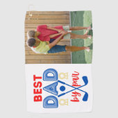 Beste vader door foto Golfhanddoek (Voorkant)