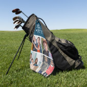 Beste vader door foto van Par Collage Golf Towel Golfhanddoek (Groen)