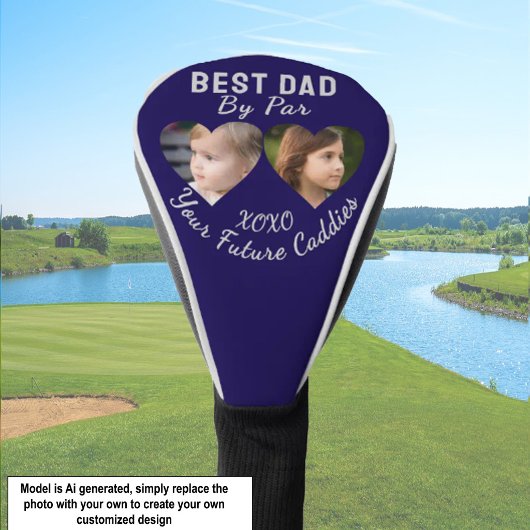 Beste Vader Door Par 2 Kinderen Foto Collage Golfe Golfheadcover