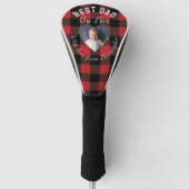 Beste Vader Door Par Aangepaste Kid Foto Rode Buff Golfheadcover (Voorkant)