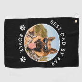 Beste vader door Par Custom Dog Foto Golfhanddoek (Horizontaal)