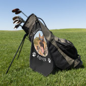 Beste vader door Par Custom Dog Foto Golfhanddoek (Groen)