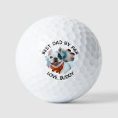 Beste vader door Par Custom Dog Foto Vaderdag Golfballen (Voorkant)