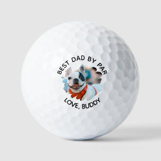 Beste vader door Par Custom Dog Foto Vaderdag Golfballen (Voorkant)