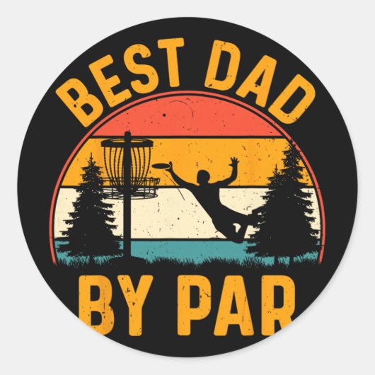 Beste Vader Door Par Disc Golf Frisbee Golfer Disc Ronde Sticker (Voorkant)