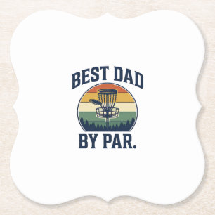 Beste Vader Door Par Disc Golf Vintage Sunset Desi Kartonnen Onderzetters