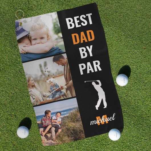 Beste vader door Par-foto-monogram Vaderdag cadeau Golfhanddoek