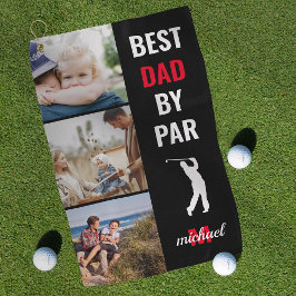 Beste vader door Par Foto Monogram Vaderdag Gesche Golfhanddoek
