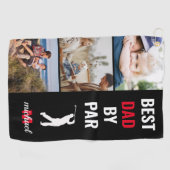 Beste vader door Par Foto Monogram Vaderdag Gesche Golfhanddoek (Horizontaal)