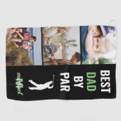 Beste vader door Par Foto Monogram Vaderdag Gesche Golfhanddoek (Horizontaal)