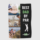 Beste vader door Par Foto Monogram Vaderdag Gesche Golfhanddoek (Voorkant)