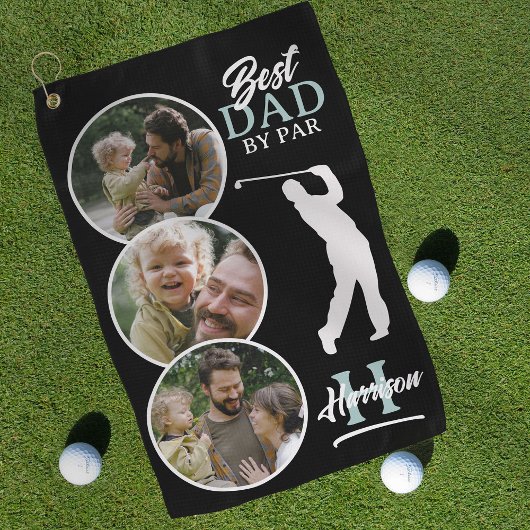 Beste vader door Par Fotocollage Monogram Golfhanddoek
