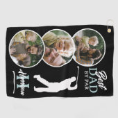 Beste vader door Par Fotocollage Monogram Golfhanddoek (Horizontaal)