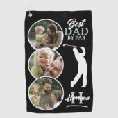 Beste vader door Par Fotocollage Monogram Golfhanddoek (Voorkant)
