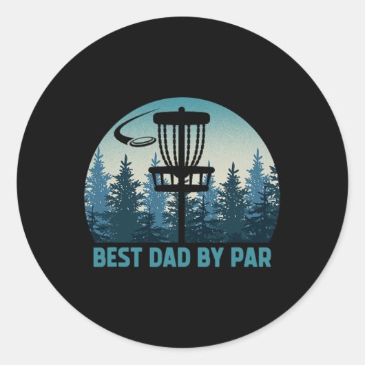 Beste Vader Door Par Funny Disc Golf Frisbee Golfe Ronde Sticker (Voorkant)