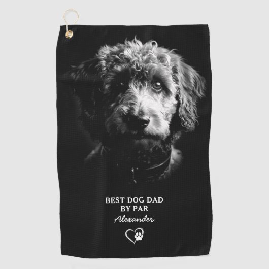 Beste Vader Door Par Gepersonaliseerde Doodle Hond Golfhanddoek (Voorkant)