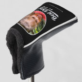 Beste Vader Door Par Gepersonaliseerde Foto Zwarte Golfheadcover (3/4 voorkant)