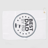 Beste Vader Door Par Golf Badge Ontwerp Golfhanddoek (Horizontaal)