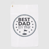 Beste Vader Door Par Golf Badge Ontwerp Golfhanddoek (Voorkant)