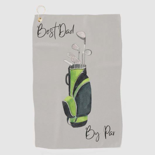 Beste Vader door Par Golf Handdoek (Voorkant)