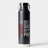 Beste Vader Door Par Golf Humor Waterfles (Voorkant)