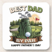 Beste vader door par golf vader grappig bier onderzetter (Voorkant)