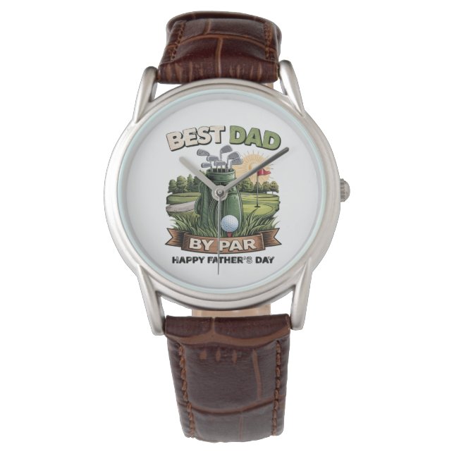 Beste vader door par golf vader grappig horloge (Voorkant)