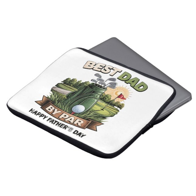 Beste vader door Par Golf vader grappig Laptop Sleeve (Voorkant top)