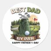 Beste vader door Par Golf vader grappig Ronde Sticker (Voorkant)