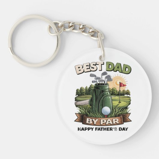 Beste vader door Par Golf vader grappig Sleutelhanger (Voorkant)