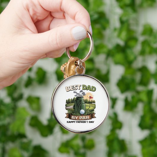 Beste vader door par golf vader grappig sleutelhanger (Hand)