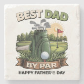 Beste vader door par golf vader grappig stenen onderzetter (Voorkant)