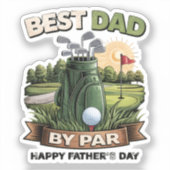Beste vader door Par Golf vader grappig Sticker (Voorkant)