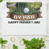 Beste vader door par golf vader grappig theedoek (Gevouwen)