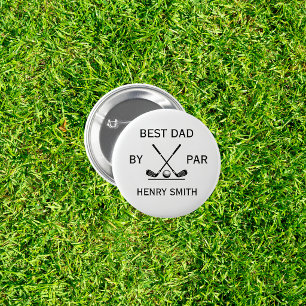 Beste Vader door Par Golf Vaderdag Cadeau voor Pap Ronde Button 5,7 Cm