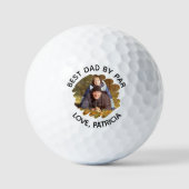 Beste vader door Par met Aangepaste Foto Vaderdag Golfballen (Voorkant)