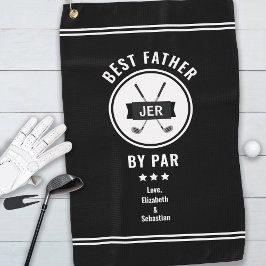 Beste vader door Par Modern Golfer Golf Lover Zwar Golfhanddoek