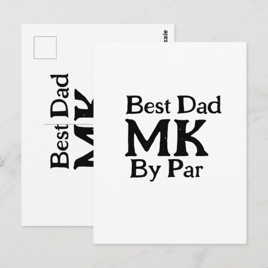 Beste vader door par monogram vaderdag simpel rust briefkaart (Voorkant / Achterkant)