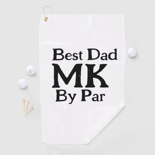 Beste vader door par monogram vaderdag simpel rust golfhanddoek (Insitu)