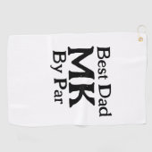 Beste vader door par monogram vaderdag simpel rust golfhanddoek (Horizontaal)