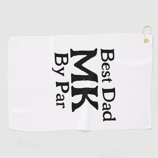 Beste vader door par monogram vaderdag simpel rust golfhanddoek (Horizontaal)