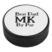 Beste vader door par monogram vaderdag simpel rust hockey puck (3/4)