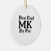 Beste vader door par monogram vaderdag simpel rust keramisch ornament (Rechts)