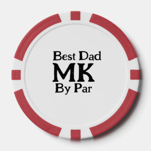 Beste vader door par monogram vaderdag simpel rust poker chips
