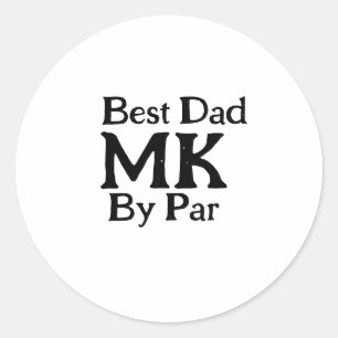 Beste vader door par monogram vaderdag simpel rust ronde sticker