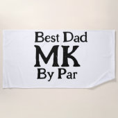 Beste vader door par monogram vaderdag simpel rust strandlaken (Voorkant)