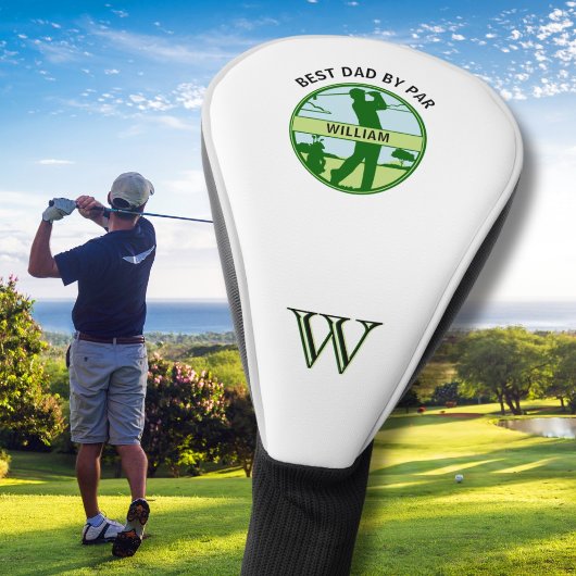 BESTE VADER DOOR PAR NAAM AANGEPASTE MONOGRAM GOLFHEADCOVER