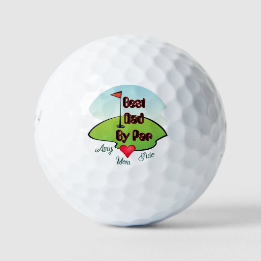 Beste Vader door Par -Naam/ Initiaal  Golfballen (Voorkant)