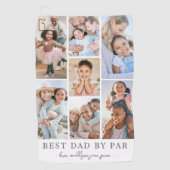 Beste vader door Par Photo Collage Vader Golfhanddoek (Voorkant)