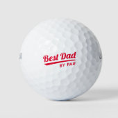 Beste Vader Door Par Vaderdag Retro Rood Golfballen (Voorkant)